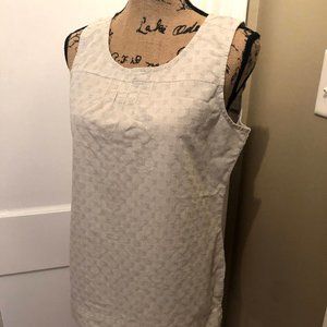 Tan Checkered Sleeveless shirt